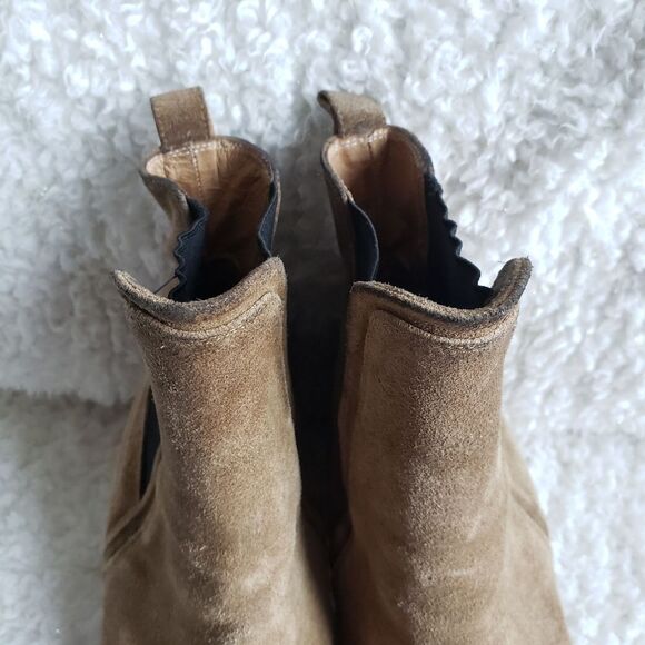 IRO Tan Suede Leather Pull-on Pointed‎ Toe Ankle Boots - Picture 2 of 10